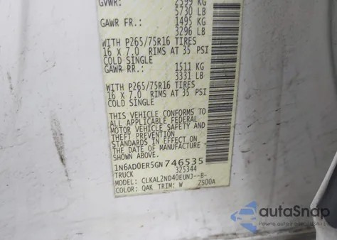 2016 Nissan Frontier Desert Runner из США, поврежденный, VIN 1N6AD0ER5GN746535